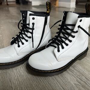 Dr. Martens Black and Yellow Loop Boots